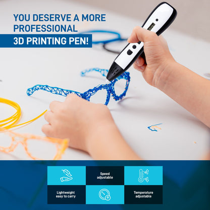 3D Printing Pen with 3M PLA Filament – Handheld 3D Doodle Pen for Beginners and Professionals, Lightweight and Portable 3