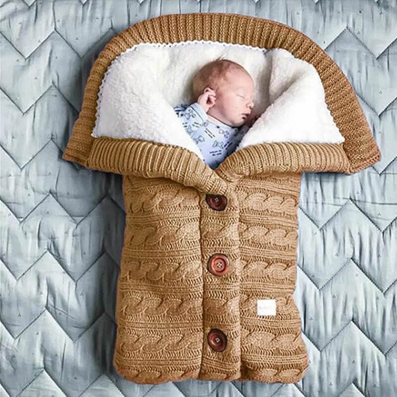 Baby Sleeping Bag with Knit Design – Warm and Breathable Swaddle for Newborns 0