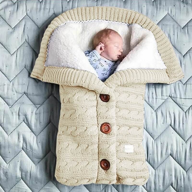 Baby Sleeping Bag with Knit Design – Warm and Breathable Swaddle for Newborns 3