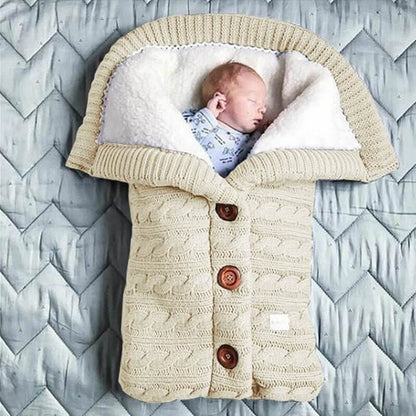 Baby Sleeping Bag with Knit Design – Warm and Breathable Swaddle for Newborns 3