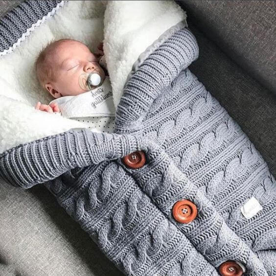 Baby Sleeping Bag with Knit Design – Warm and Breathable Swaddle for Newborns 5