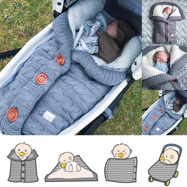 Baby Sleeping Bag with Knit Design – Warm and Breathable Swaddle for Newborns 6