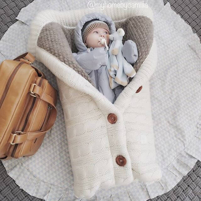Baby Sleeping Bag with Knit Design – Warm and Breathable Swaddle for Newborns 7