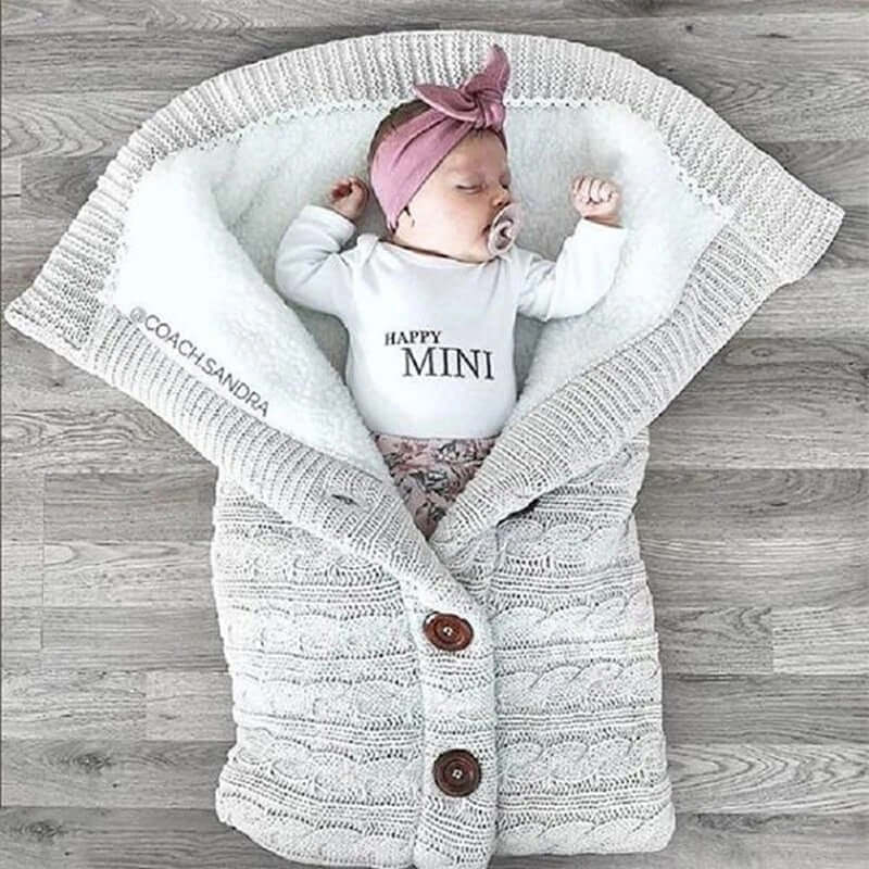 Baby Sleeping Bag with Knit Design – Warm and Breathable Swaddle for Newborns 9