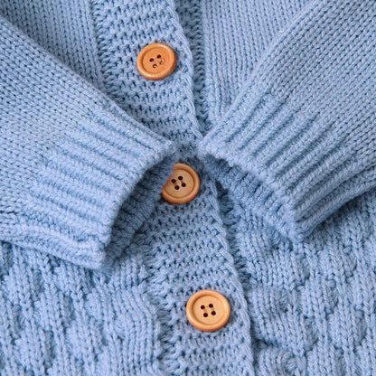 Cozy Knitted Bear Baby Romper with Hood and Plush Ears – Soft Acrylic Infant Romper for Autumn/Winter 5