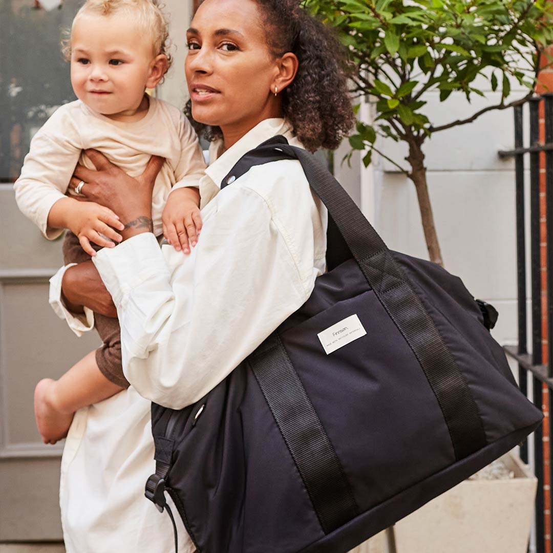 Eco-Friendly Black Holdall Bag with Changing Mat – Versatile Gym and Hospital Travel Bag 3