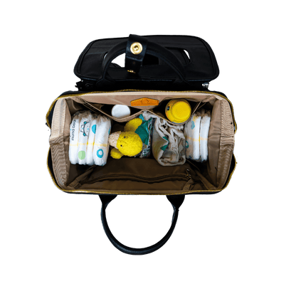 Elegant Vegan Leather Diaper Bag Backpack – Stylish Baby Bag with Insulated Bottle Holders and Stroller Clips 6
