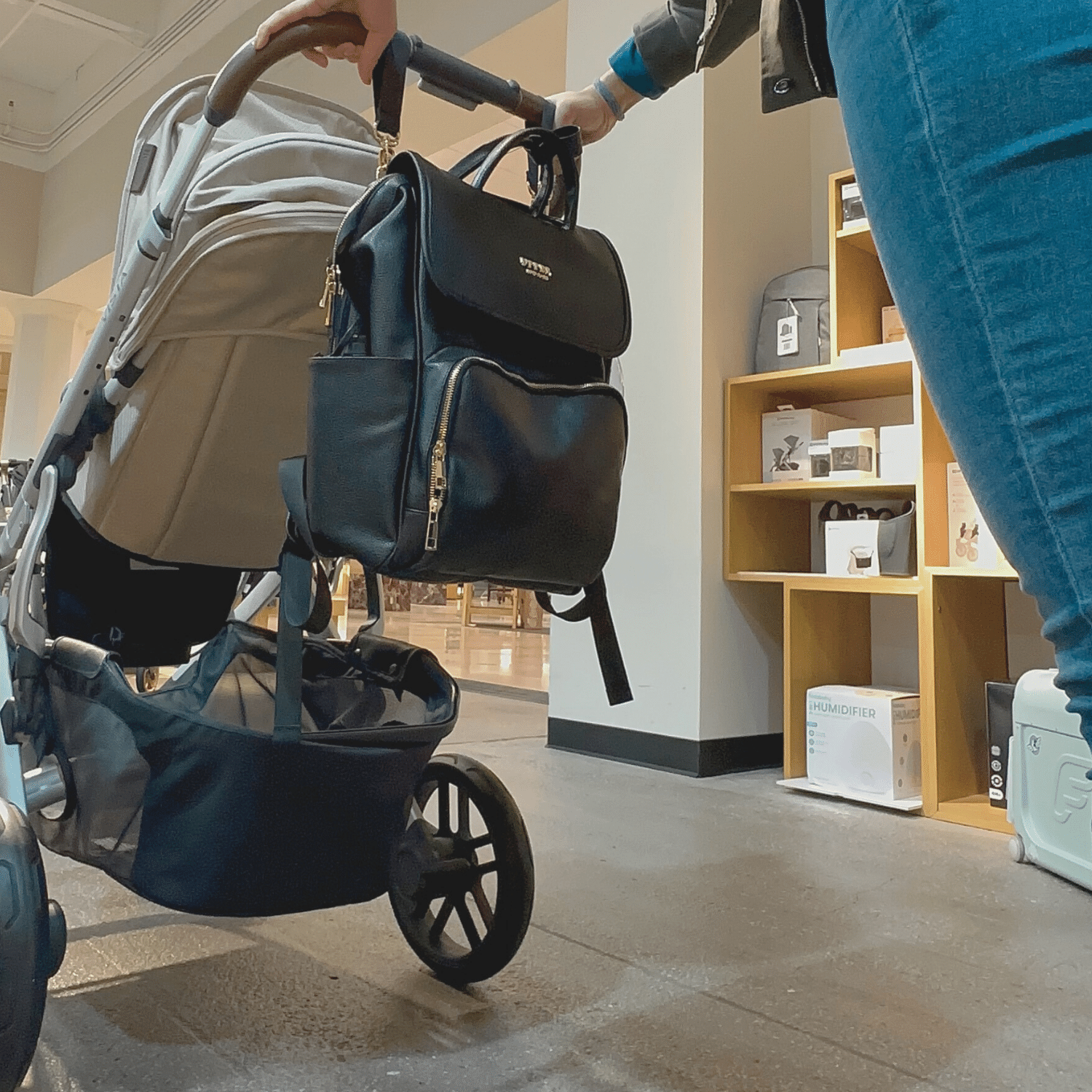 Elegant Vegan Leather Diaper Bag Backpack – Stylish Baby Bag with Insulated Bottle Holders and Stroller Clips 8
