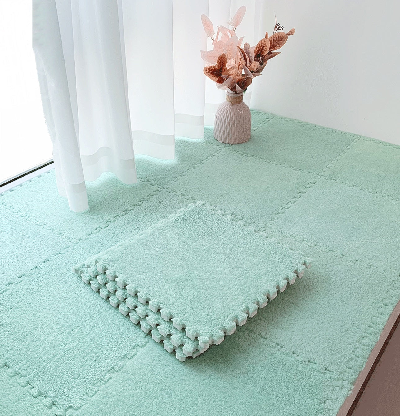 Fluffy Interlocking Floor Mats – Washable Non-Slip EVA Foam for Safe Play Areas – Customizable Sizes and Vibrant Colors 17
