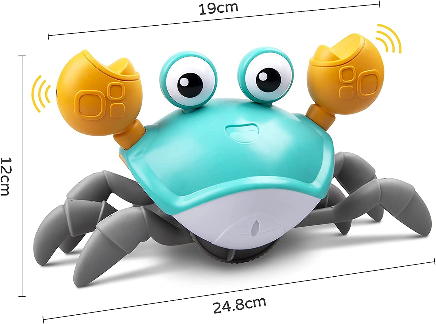 Interactive Crawling Crab Toy for Tummy Time – Smart Sensor Educational Baby Toy with Lights and Sounds, Rechargeable ABS 4