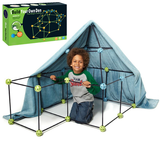 Kids DIY Fort Building Kit - 72 or 144 Pieces for Creative Playhouses, Tunnels, and STEM Learning 0