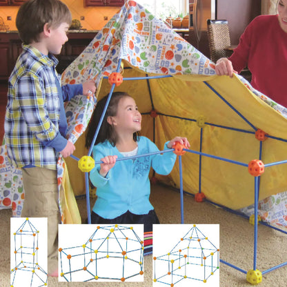 Kids DIY Fort Building Kit - 72 or 144 Pieces for Creative Playhouses, Tunnels, and STEM Learning 2