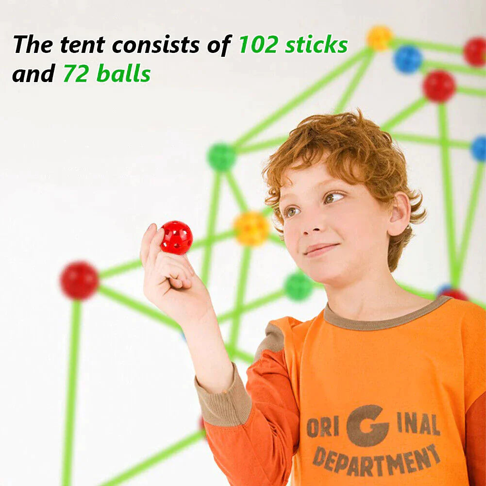Kids DIY Fort Building Kit - 72 or 144 Pieces for Creative Playhouses, Tunnels, and STEM Learning 4