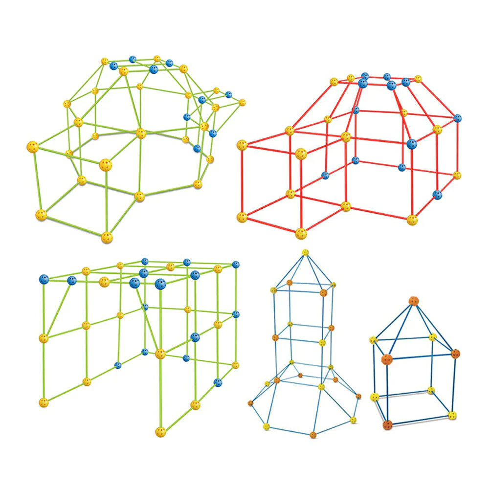 Kids DIY Fort Building Kit - 72 or 144 Pieces for Creative Playhouses, Tunnels, and STEM Learning 7