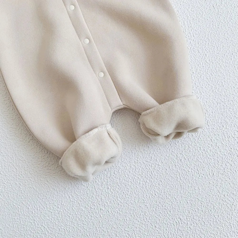 Knitted Bear Hooded Playsuit for Babies – Cozy Cotton Blend with Zipper Closure, Machine Washable, Available from Newborn to Toddler 8