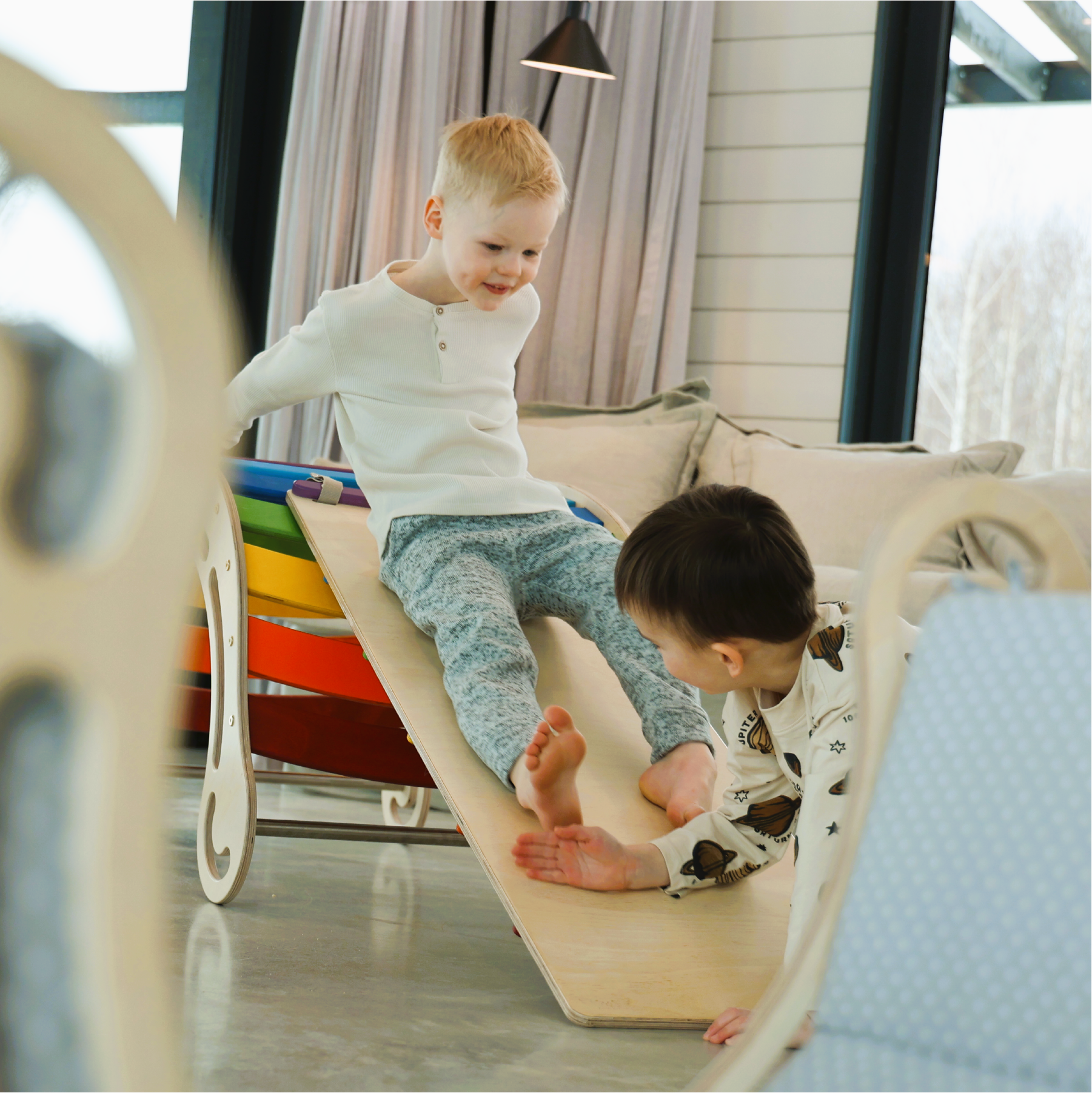 Montessori Climbing Frame and Slide Ramp for Kids – Dual Functionality, Durable Wooden Design, Safe for Ages 24 Months and Up 1