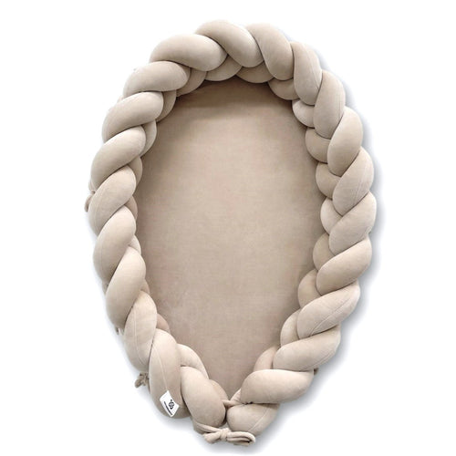 Plaited Cotton Velvet Baby Nest with Hypoallergenic Filling – Cozy Newborn Sleep Pod for Safe Rest and Play 0