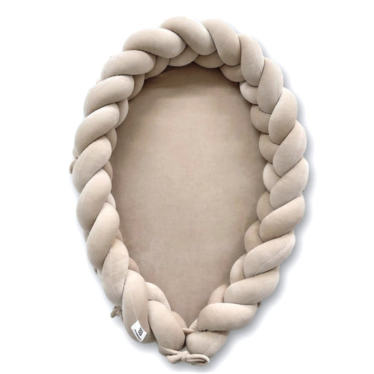Plaited Cotton Velvet Baby Nest with Hypoallergenic Filling – Cozy Newborn Sleep Pod for Safe Rest and Play 0