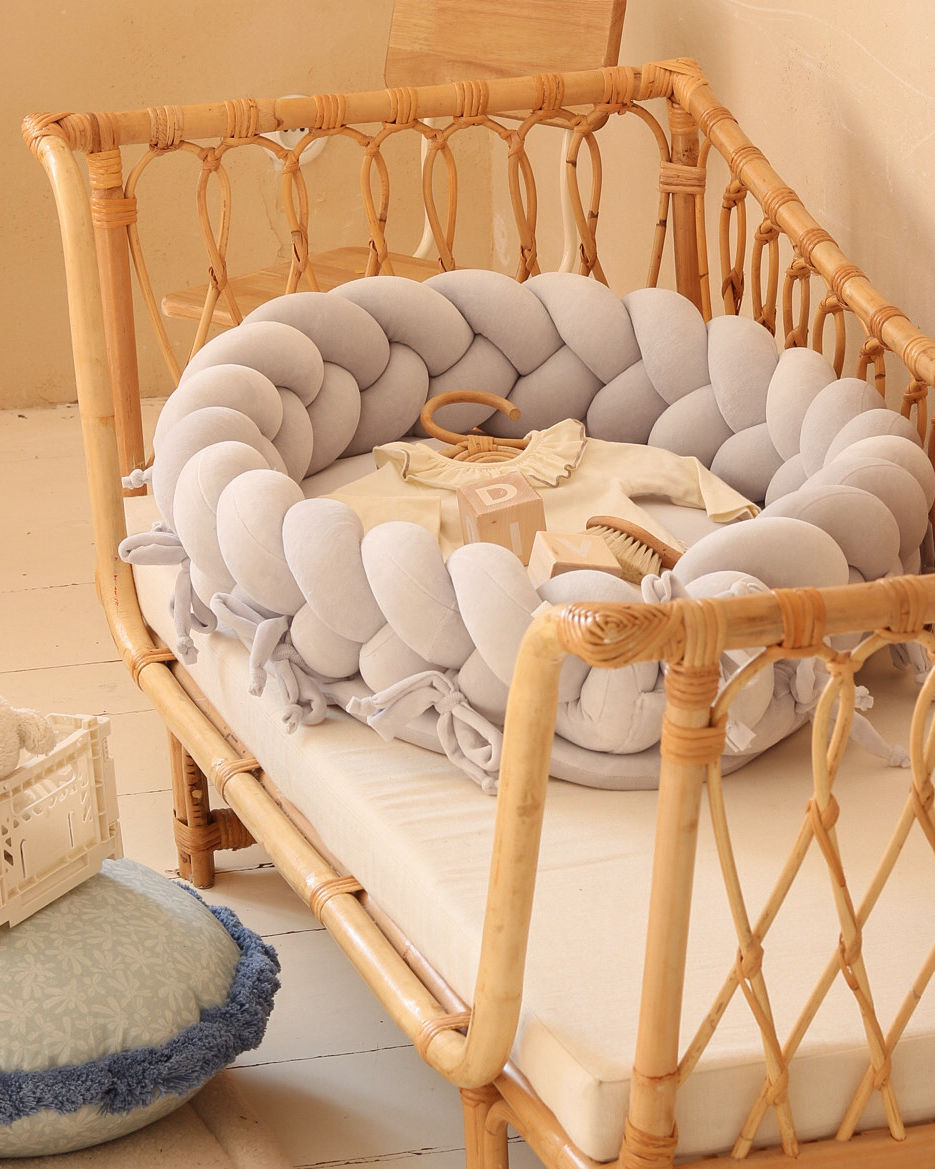Plaited Cotton Velvet Baby Nest with Hypoallergenic Filling – Cozy Newborn Sleep Pod for Safe Rest and Play 4