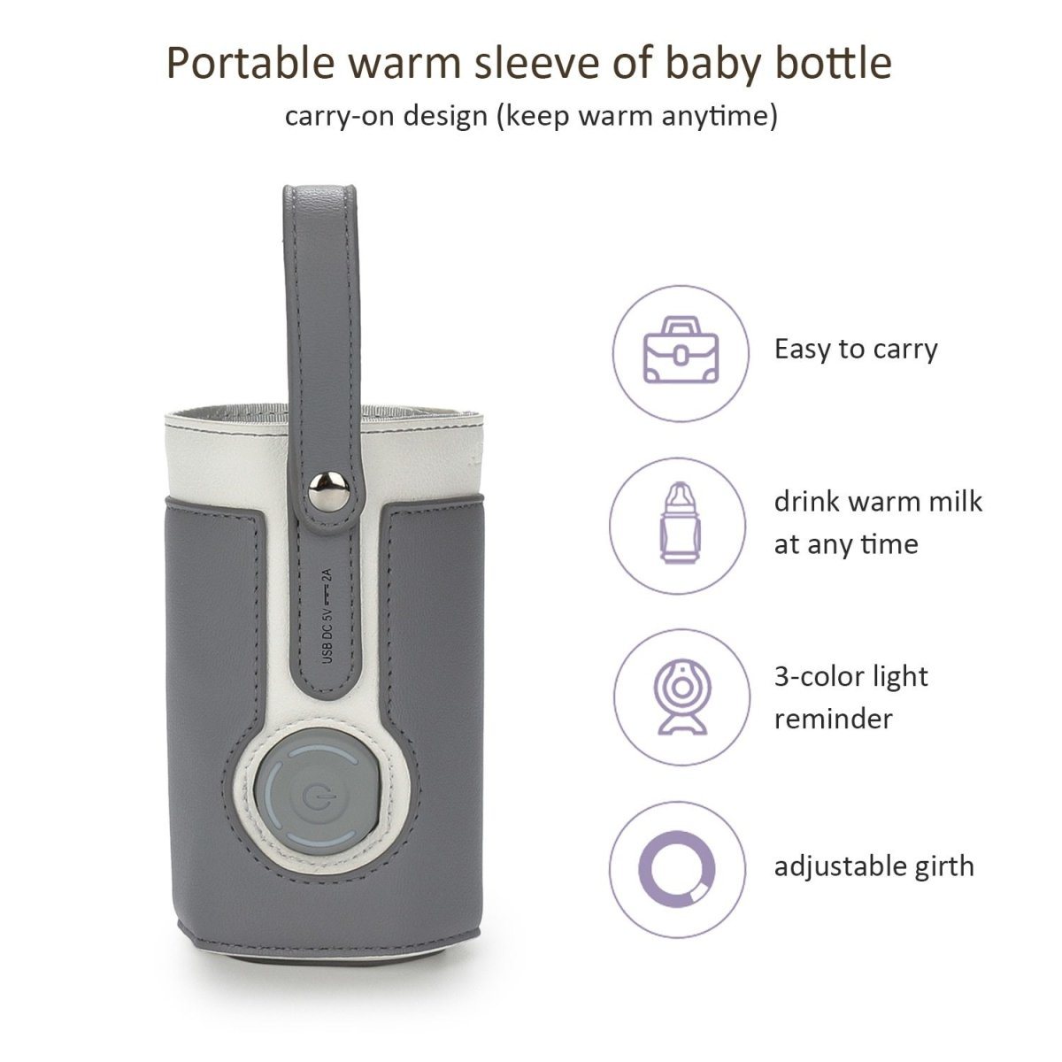 Portable USB Baby Bottle Warmer – Compact Non-Toxic Travel Bottle Warmer for On-the-Go Feeding 1