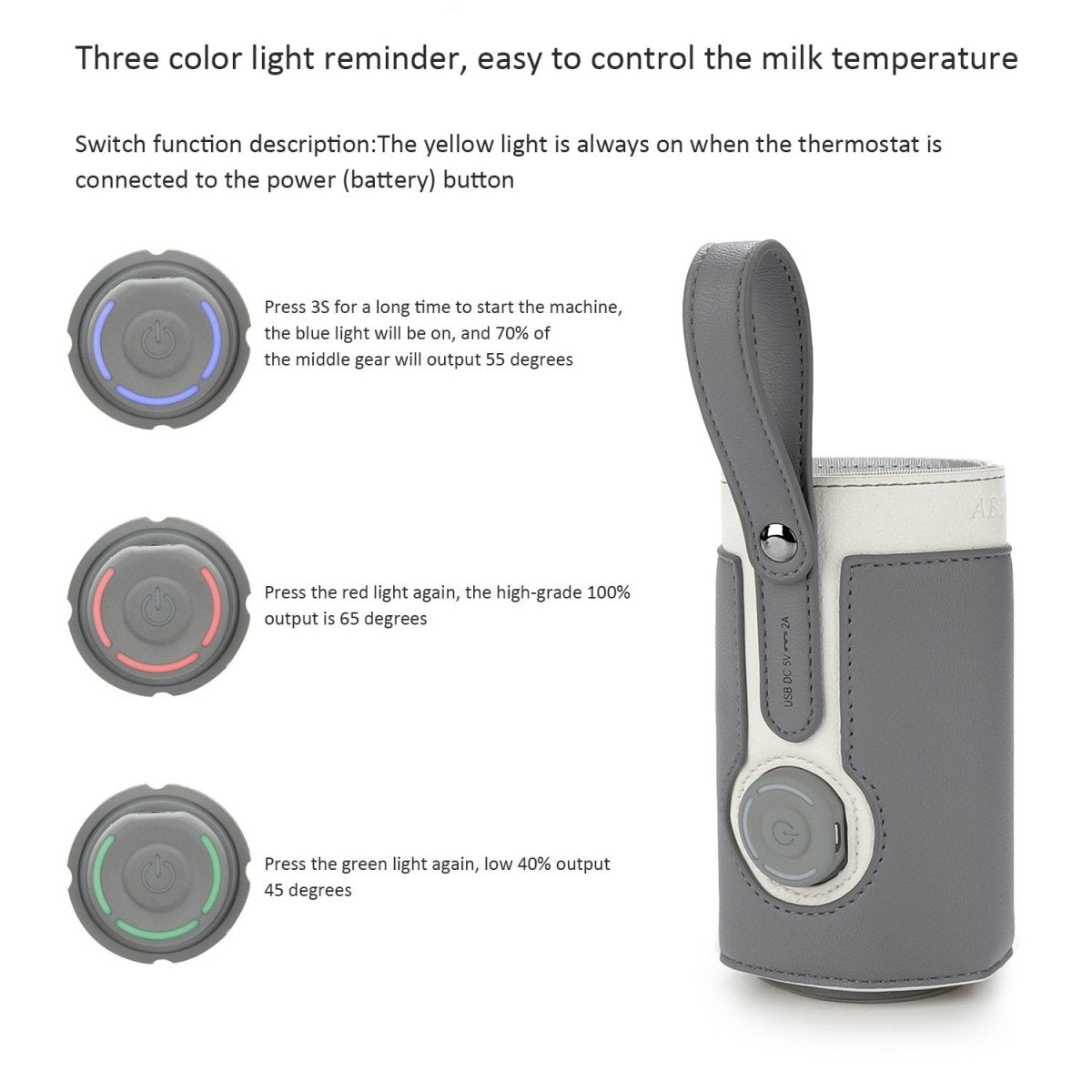Portable USB Baby Bottle Warmer – Compact Non-Toxic Travel Bottle Warmer for On-the-Go Feeding 2