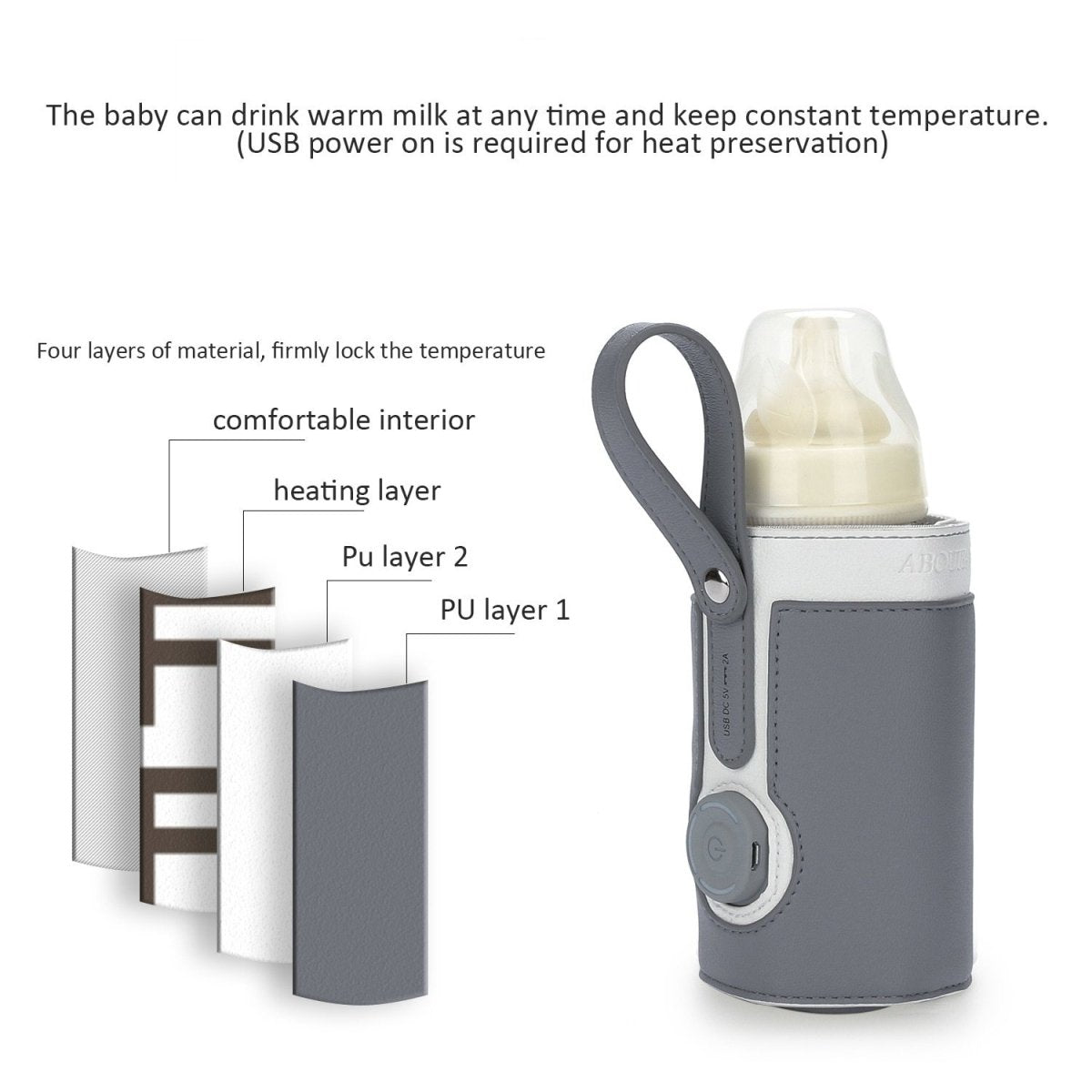 Portable USB Baby Bottle Warmer – Compact Non-Toxic Travel Bottle Warmer for On-the-Go Feeding 4