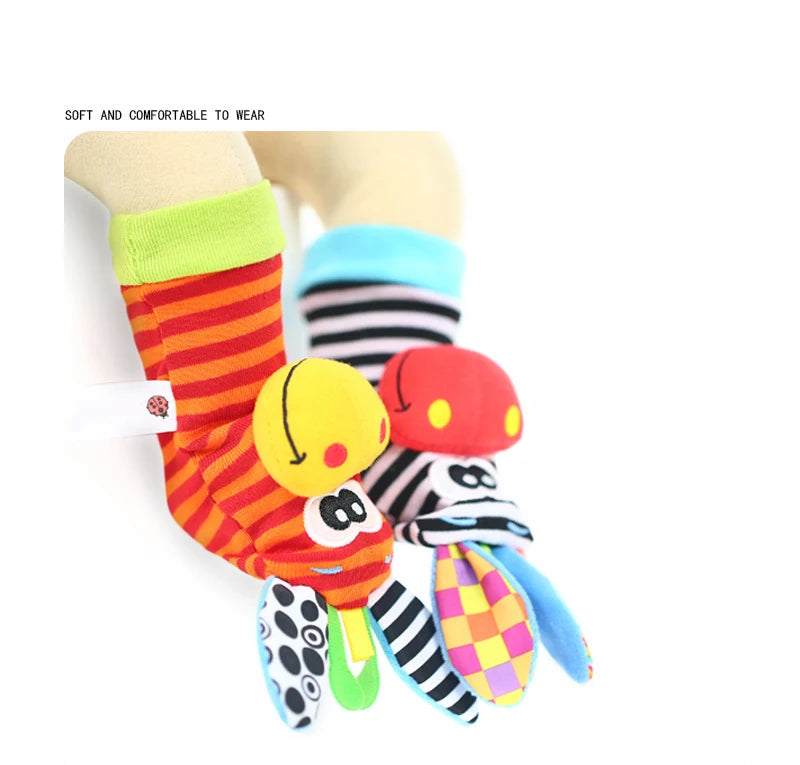 Sensory Baby Plush Socks and Wristband 2