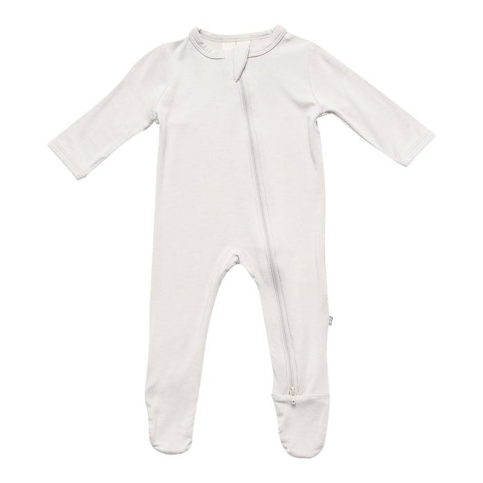 Soft Bamboo Rayon Zippered Baby Footie with Grips for 6-12 Months – Modern Earthy Colors, Stretchy and Breathable Design 0