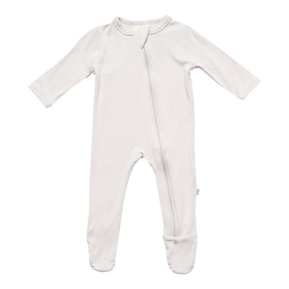 Soft Bamboo Rayon Zippered Baby Footie with Grips for 6-12 Months – Modern Earthy Colors, Stretchy and Breathable Design 0