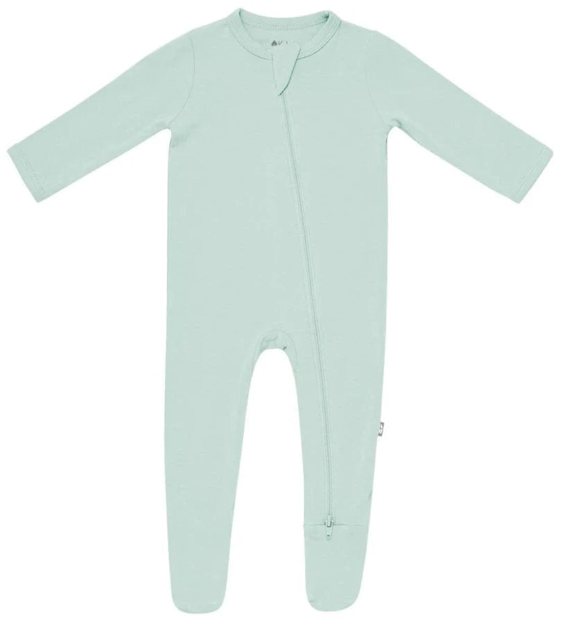 Soft Bamboo Rayon Zippered Baby Footie with Grips for 6-12 Months – Modern Earthy Colors, Stretchy and Breathable Design 12
