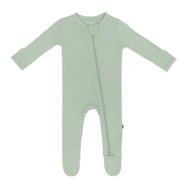 Soft Bamboo Rayon Zippered Baby Footie with Grips for 6-12 Months – Modern Earthy Colors, Stretchy and Breathable Design 9