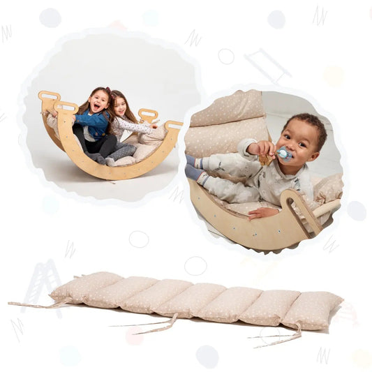 Soft Cotton Cushion with Star Pattern for Climbing Arc – Lightweight, Machine Washable, Ideal for Montessori Play and Relaxation 0