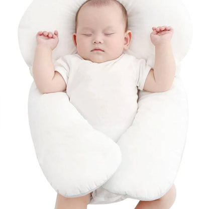 Soft Organic Cotton Baby Pillow - Adjustable U-Shape Neck Support for Safe Sleep and Proper Head Shaping 0