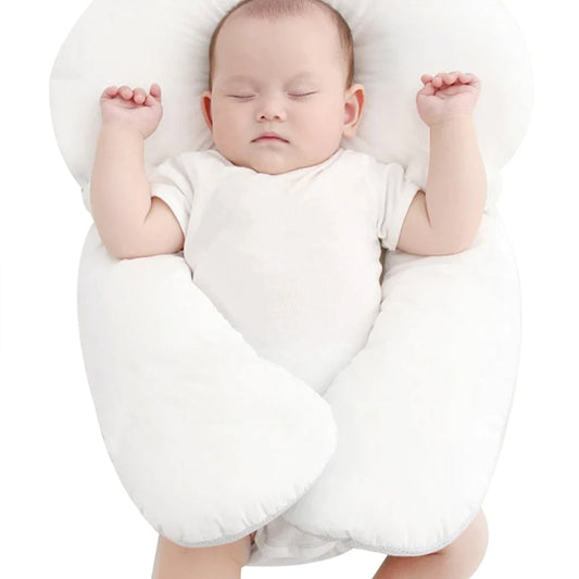 Soft Organic Cotton Baby Pillow - Adjustable U-Shape Neck Support for Safe Sleep and Proper Head Shaping 0