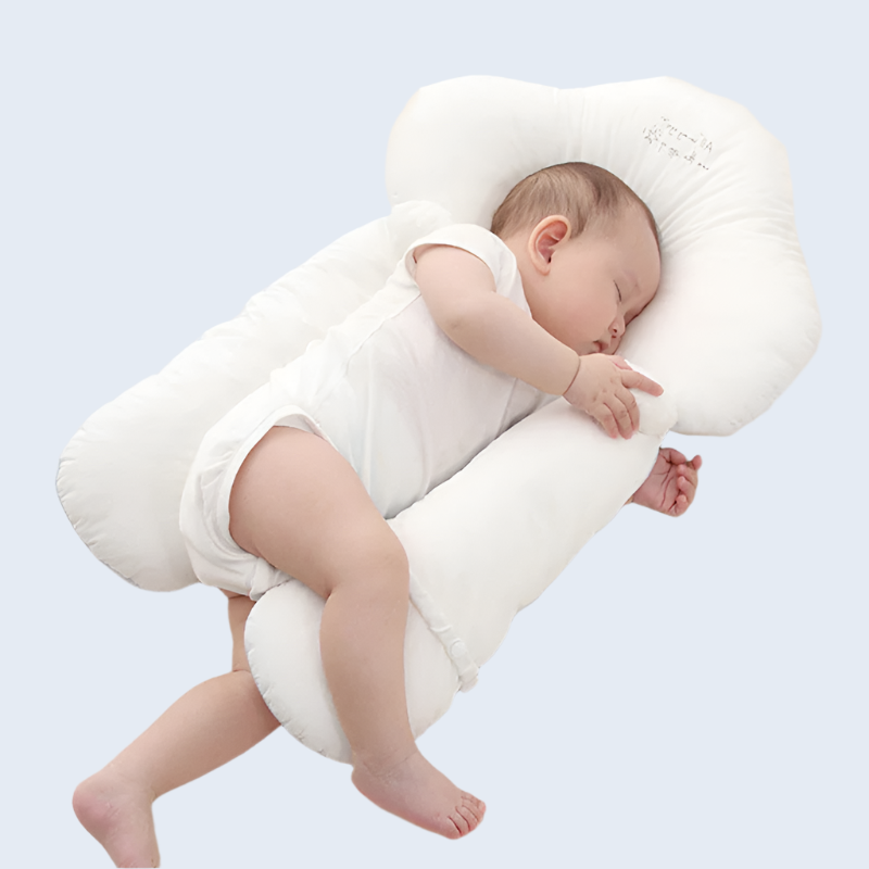 Soft Organic Cotton Baby Pillow - Adjustable U-Shape Neck Support for Safe Sleep and Proper Head Shaping 1