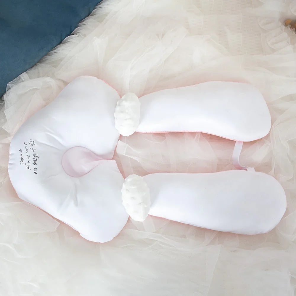 Soft Organic Cotton Baby Pillow - Adjustable U-Shape Neck Support for Safe Sleep and Proper Head Shaping 2
