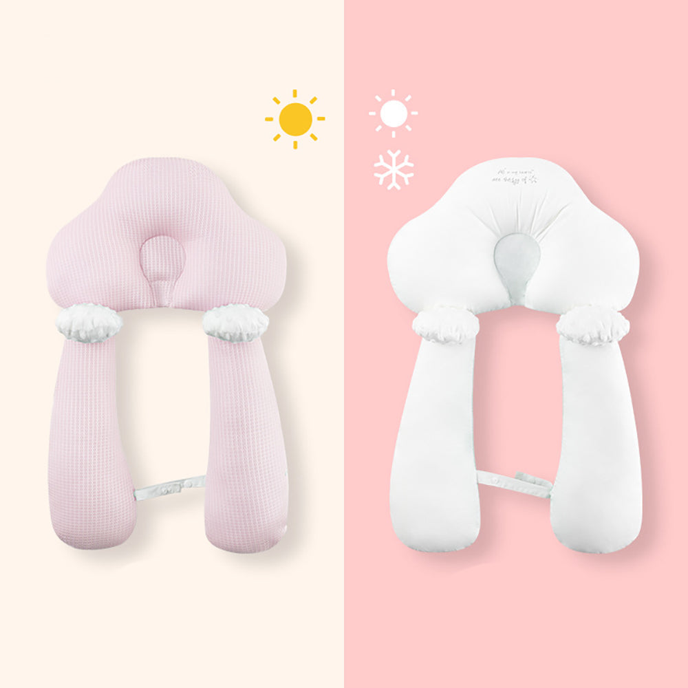 Soft Organic Cotton Baby Pillow - Adjustable U-Shape Neck Support for Safe Sleep and Proper Head Shaping 8