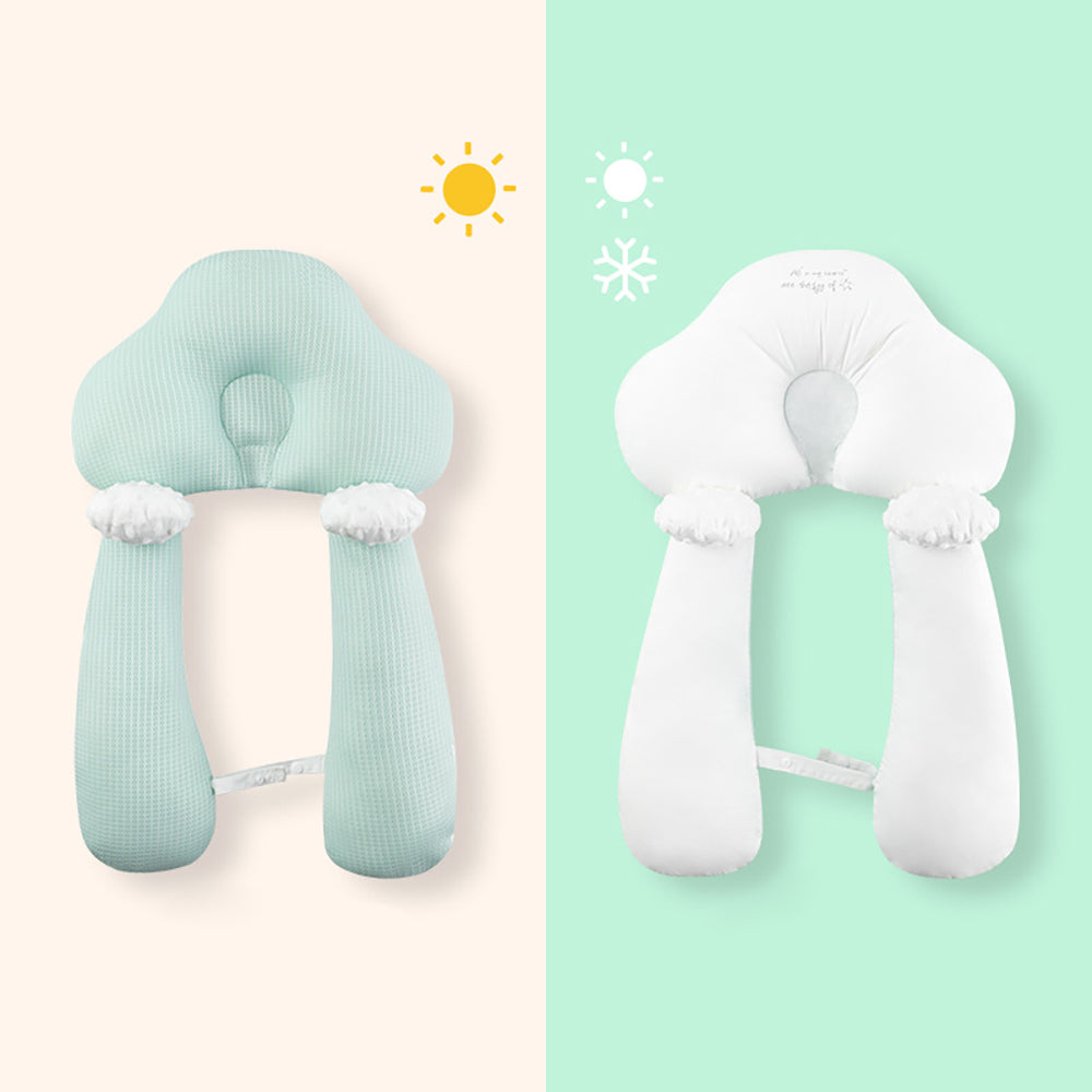 Soft Organic Cotton Baby Pillow - Adjustable U-Shape Neck Support for Safe Sleep and Proper Head Shaping 9