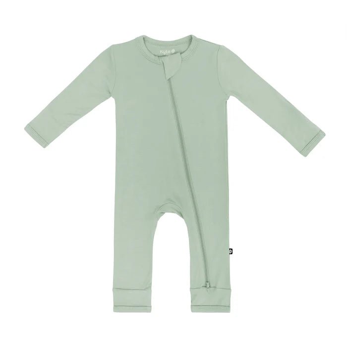 Solid Zippered Baby Romper in Bamboo Rayon – Comfortable Infant Jumpsuit for Newborns with Dual Zipper and Fold Over Cuffs 1