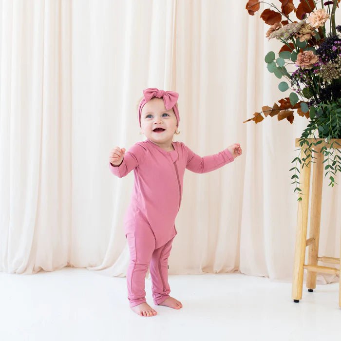 Solid Zippered Baby Romper in Bamboo Rayon – Comfortable Infant Jumpsuit for Newborns with Dual Zipper and Fold Over Cuffs 3