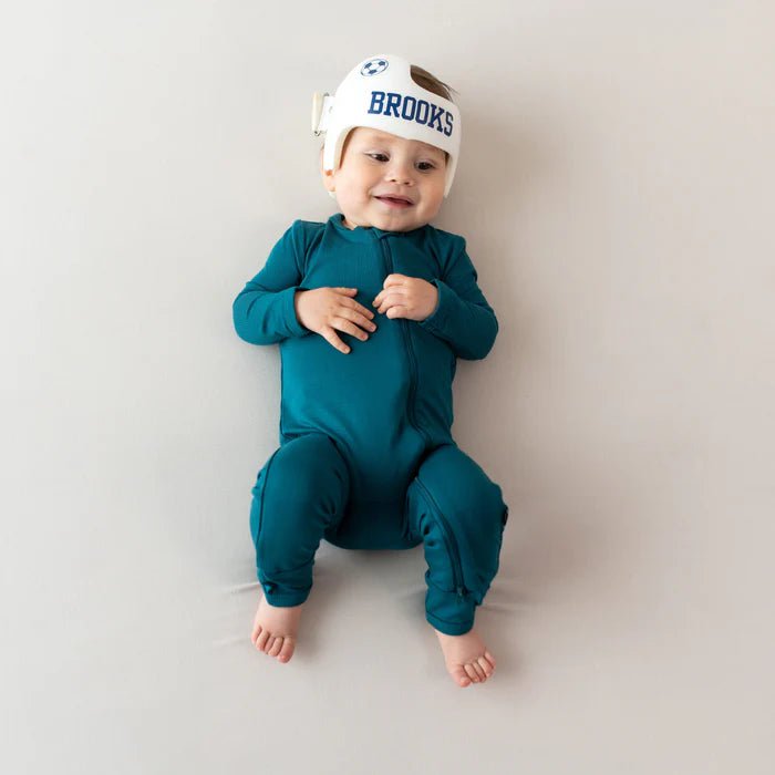 Solid Zippered Baby Romper in Bamboo Rayon – Comfortable Infant Jumpsuit for Newborns with Dual Zipper and Fold Over Cuffs 4