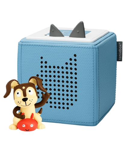 Toniebox Starter Set – Light Blue Audio System for Kids with Favorite Children's Songs and Charging Station 5