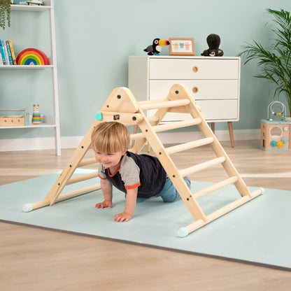 Wooden Climbing Frame Triangle for Toddlers – Eco-Friendly Montessori Indoor Play Equipment with Foldable Design and Anti-Slip Feet 2
