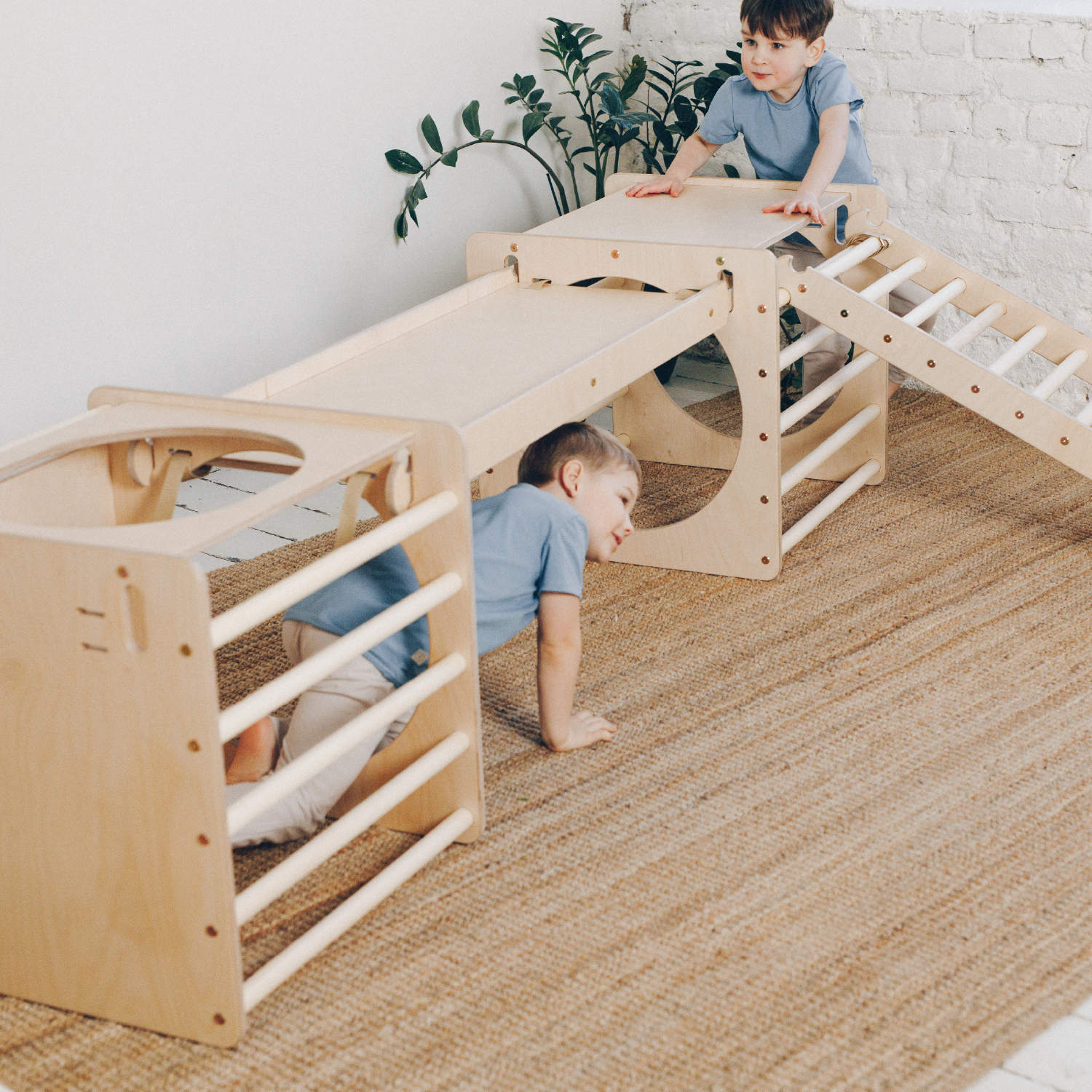 Wooden Climbing Frame and Slide Combo for Toddlers – Adjustable Height Montessori Rock Wall for Safe Play 5