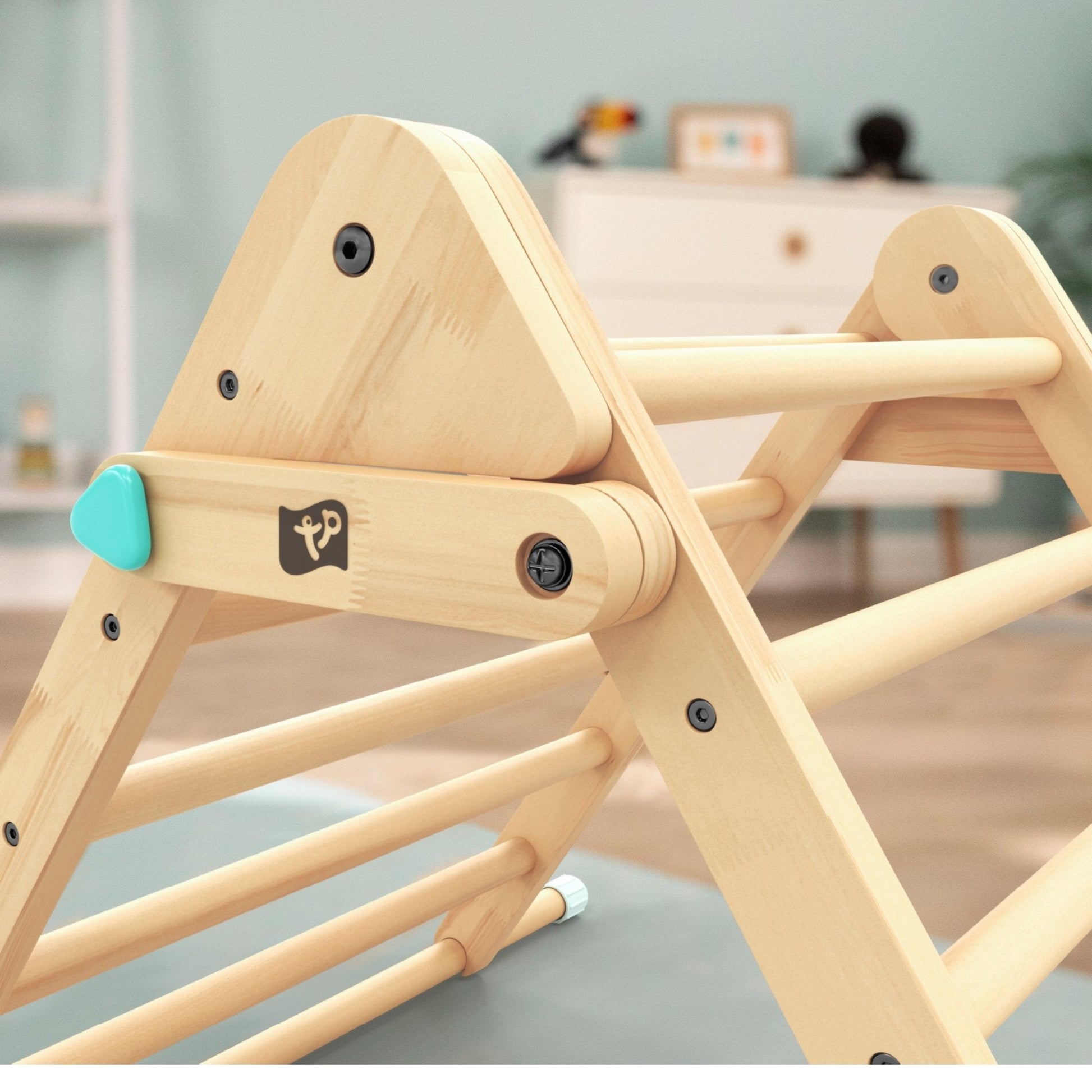 Wooden Climbing Frame with Slide – Indoor Pikler Style Triangle Set for Children’s Active Play, FSC Certified Safe Design 4