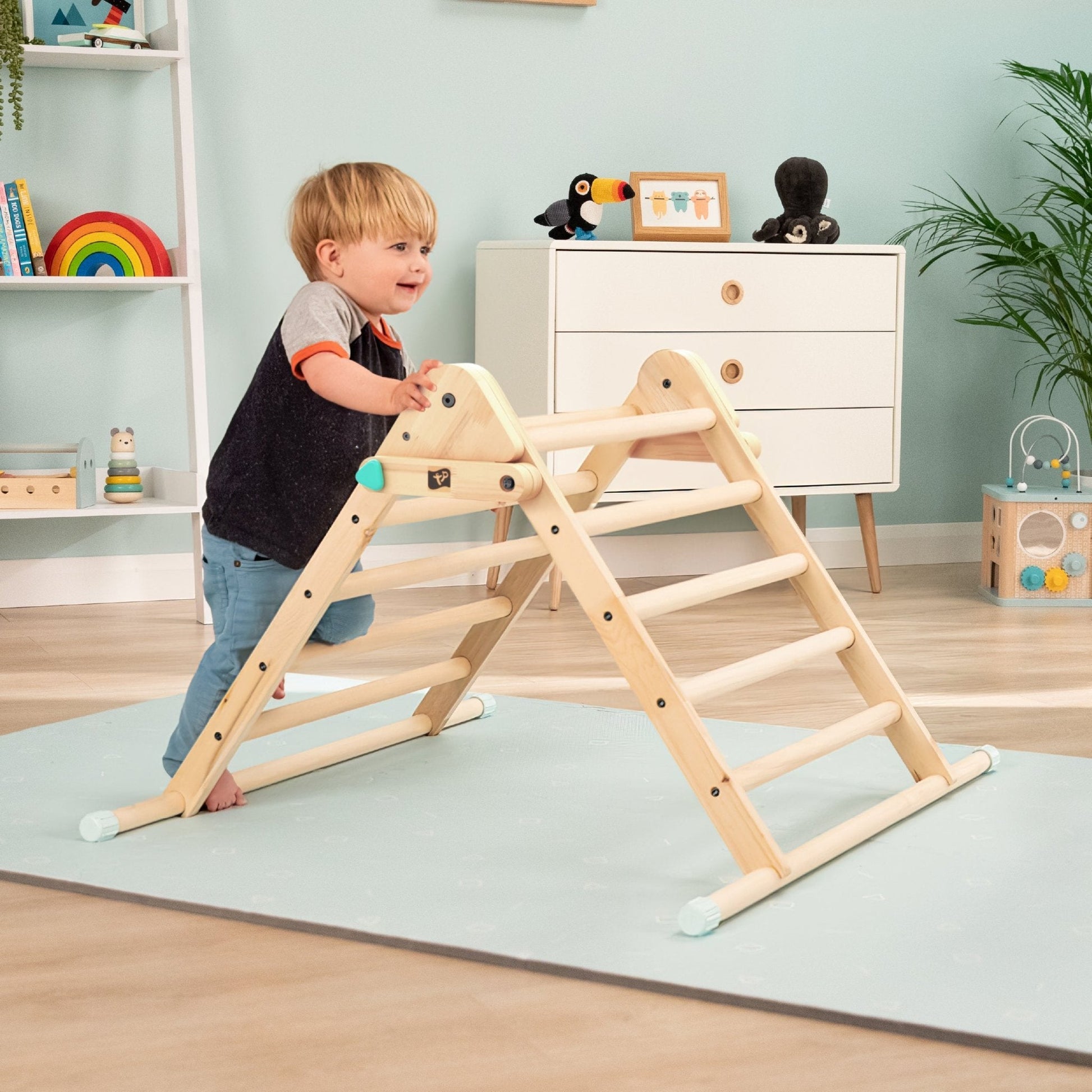 Wooden Climbing Frame with Slide – Indoor Pikler Style Triangle Set for Children’s Active Play, FSC Certified Safe Design 6